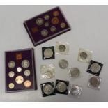1970 set of eight Royal mint proof coins x 2 Three 1973 50p coins UNC Nine Commemorative Crowns