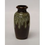 Scheurich- Keramik, a mid 20th century west German vase of cylindrical tapering form, decorated with