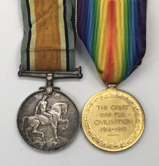 A scarce WW1 casualty pair, with a most unusual double issue death plaques and double issue - Image 6 of 8