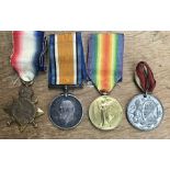 British WW1 medal of 1914-15 star, War Medal and Victory Medal group to1969 Pte H.A Smith of the 2nd