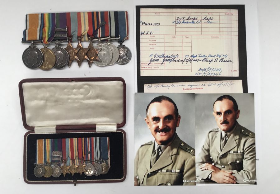 An exceptionally rare, and possibly unique WW1 / Interwar / WW2 medal group awarded to Captain,