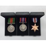 3 WW2 campaign medals, of modern manufacture, probably under M.O.D contract. To include: A Defence