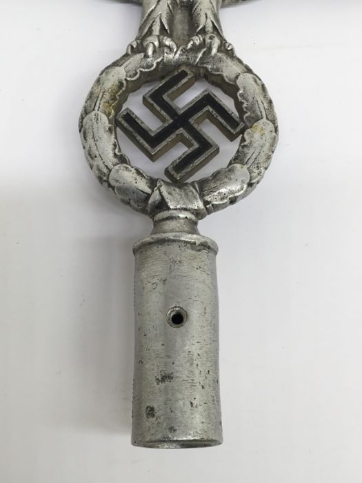 WW2 era German cast aluminium flag or standard topper. 2nd type design, with eagle and black painted - Image 2 of 7