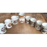 Collection of WW1 mugs and memorial/Peace mugs, includes a ‘Old Bill’ mug (cracked)