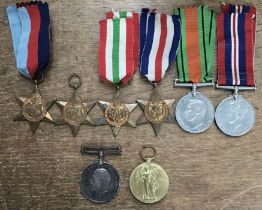 A collection of WWI and WWII medals of 1914-18 War Medal & Victory to 20665 PTE H. Wheeldon of the