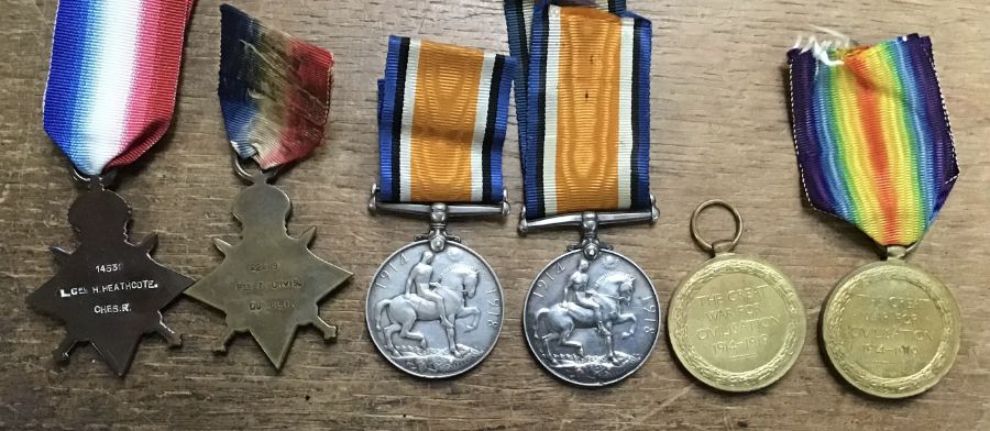 WW1 British Medal Collection of 1914-15 star to 14531 L.Cpl H.Heathcote of the Cheshire Regiment, - Image 2 of 2