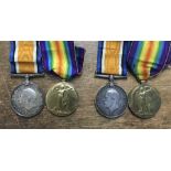 Two British WW1 1914-1918 War Medal & Victory Medal pairs to 30660 Pte H.Chadwick of the Welsh