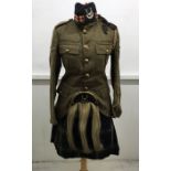 A 1922 pattern, Inter War period, Seaforth Highlanders tunic, kilt, sporran, spats, socks,