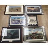 A large collection of WW2, and later themed aviation prints. Some framed, and some already mounted