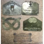 Collection of Bed space plates for Royal Irish Fusiliers, Royal Welsh Fusiliers, South Staffordshire