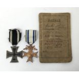 ***No Lot see Lot 65*** WW1 German medal group. To include: an Iron Cross 2nd class, maker marked