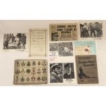 A selection of WW1 and WW2 related ephemera / documents. To include: a WW1 French Victory medal