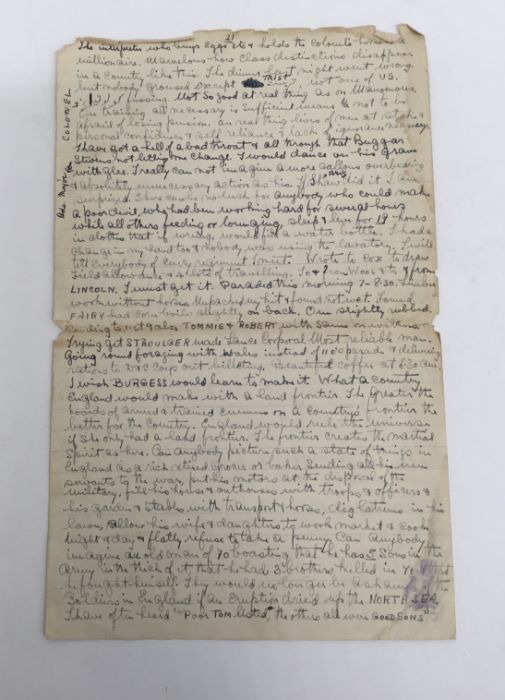 An interesting, insightful and scarce surviving selection of pages taken from an early WW1 war diary - Image 2 of 5
