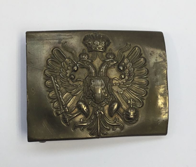 WW1 Austrian enlisted man’s brass belt buckle. With retainer loops and prongs to reverse. Plus a WW2 - Image 2 of 7