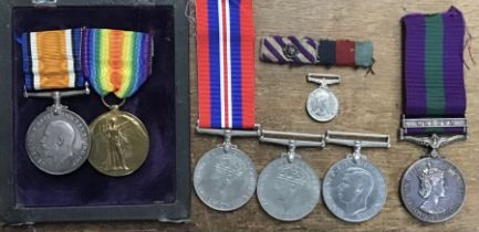 Collection of British Medals including WW1 pair of War & Victory Medals to 163525 GNR F.B.Burch
