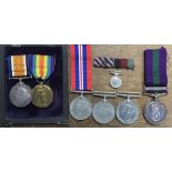 Collection of British Medals including WW1 pair of War & Victory Medals to 163525 GNR F.B.Burch