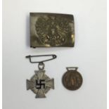 WW1 Austrian enlisted man’s brass belt buckle. With retainer loops and prongs to reverse. Plus a WW2