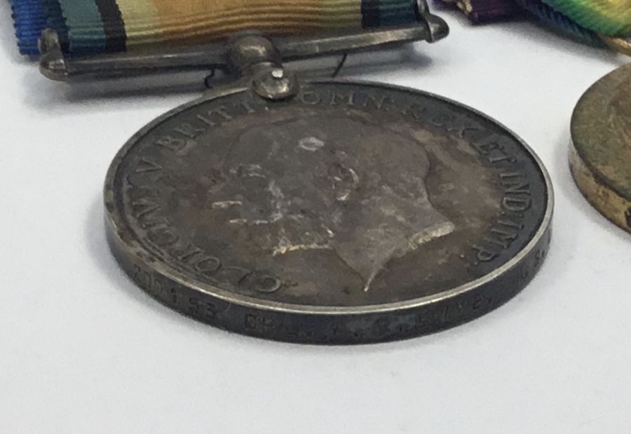 A WW1 Territorial Force War Medal, plus BWM and Victory Medal, nameed to 1435 Pte W.E. Dyke K.S.L.I. - Image 5 of 9