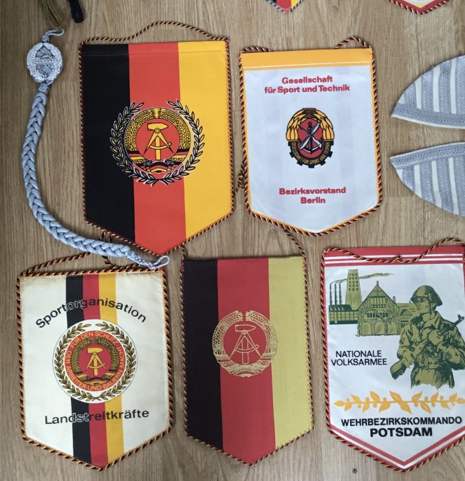 A selection of post war East German DDR, insignia and pennants. To include: a pair of matched - Image 2 of 6