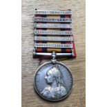 Queens South Africa Medal to Lieutenant A.D Molison of the 1st Scottish Horse with 5 clasps- Laing’s