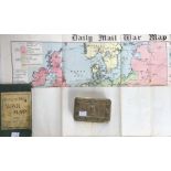 WWI Christmas tin and Original Daily Mail War Map.