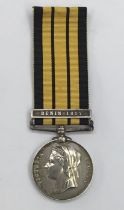 East and West Africa medal with Benin 1897 clasp. Officially impressed named to G.Oaks. Stoker HMS