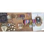 Collection of British Medals and Miniature Medals with a Fire brigade bronze medal in Original Case,