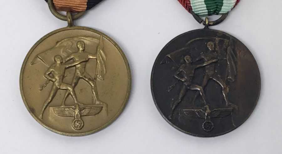 2 WW2 era German medals. To include: a Sudentenland Medal with Prague Castle Bar, plus a Memel - Image 2 of 4