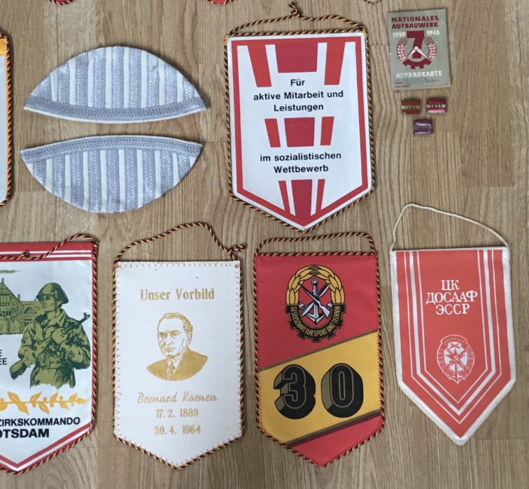 A selection of post war East German DDR, insignia and pennants. To include: a pair of matched - Image 3 of 6