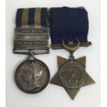 A rare 1882-89 Egyptian campaign medal pair, awarded to 7123 Pte G. Richardson 3rd Grenadier Guards.