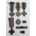 4 German WW1 Cross of Honour medals (instituted 1934), plus other items. To include: 2 bronze