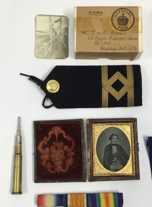 A selection of WW1 and WW2 medals, badges, photographs and other items. To include: a BWM and - Image 4 of 6