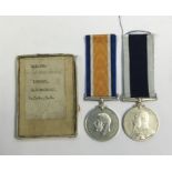 A Royal Navy WW1 / Long Service Pair awarded to 102085 Chief Petty Officer Edwin Stanbury. To