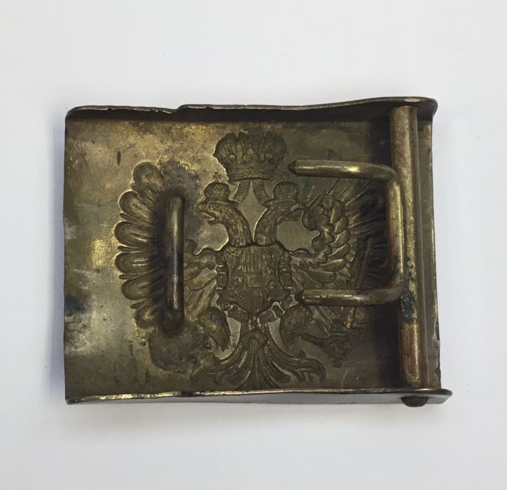 WW1 Austrian enlisted man’s brass belt buckle. With retainer loops and prongs to reverse. Plus a WW2 - Image 3 of 7