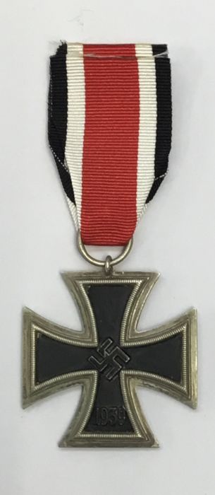 WW2 Iron Cross 2nd Class. Usual 3 part construction, with magnetic iron core and silvered rim.