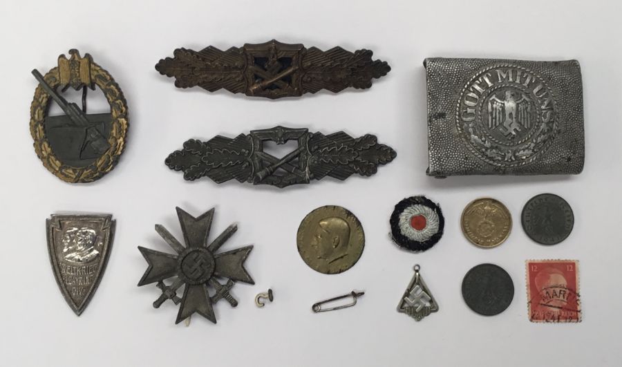 A selection of German military badges, and other items, many with faults. To include: 1.A Germany