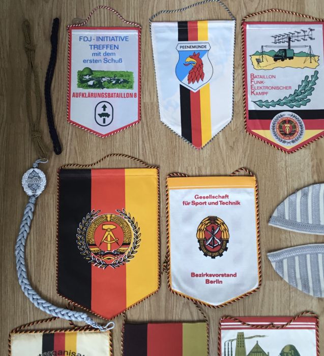 A selection of post war East German DDR, insignia and pennants. To include: a pair of matched - Image 5 of 6