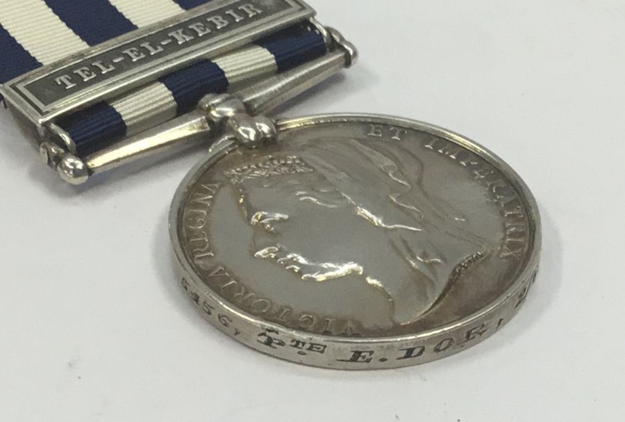 Egypt Medal 1882-89 with Tel-El-Kebir clasp. Privately engraved to 5456 Pte E. Dor, 2nd Grenadier - Image 3 of 4