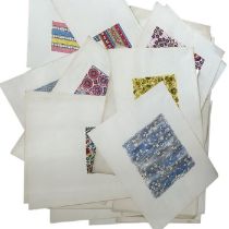 A group of over 40 hand painted midcentury fabric designs by R. Bielle stamped Dessins. Textiles,
