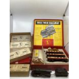 Vintage 1050s twin TRIX Model Railway interest ; Loco and tender and boxed cringes sets with