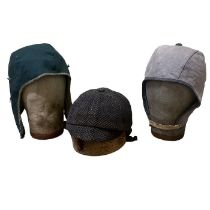 1920s-30swomen's driving helmets including one in tweed with a small peak (3)
