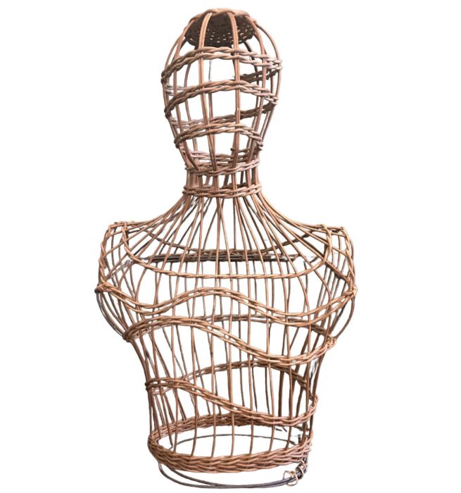 A French, early to mid 20th century wicker male mannequin, full size. This is free standing and - Image 2 of 2