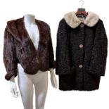 A 1950s ermine bolero jacket in a rich mahogany shade with a chocolate silk charmeuse lining and a