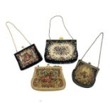 1920s and later evening bags to include cut steel beads, petite point embroidery and others plus a