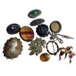 Brooch collection comprising of brooches dating from late Victorian to 1980s. there are six