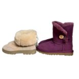 3 pairs of ugg boots, late 90s/ YK2, unworn, one shortie, one bailey button, one ultra short.
