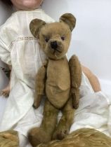 Antique teddy bear 1930s 14”. With a 1950s little dog sweets secret compartment for a child’s