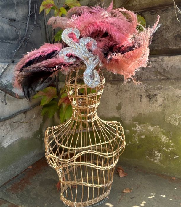 A 1960s showgirl feather headdress that came from Murray’s Cabaret Club, 16-18 Beak St, in London