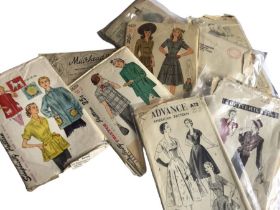 A collection of mainly 1940s sewing patterns to include 13 lingerie and 17 outerwear including 2