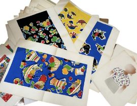 A large artist's portfolio labelled "old Champflory designs" holding over 100 original designs for